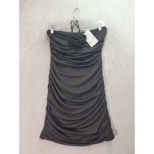 Cotton Candy La‎ Dress Womens Medium Black Cutout Halter Neck Ruched Back Zipper